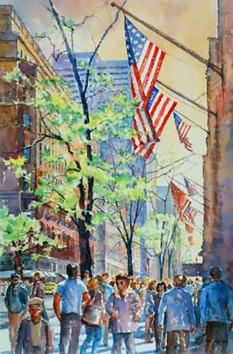 Flags on Fifth Ave., NY